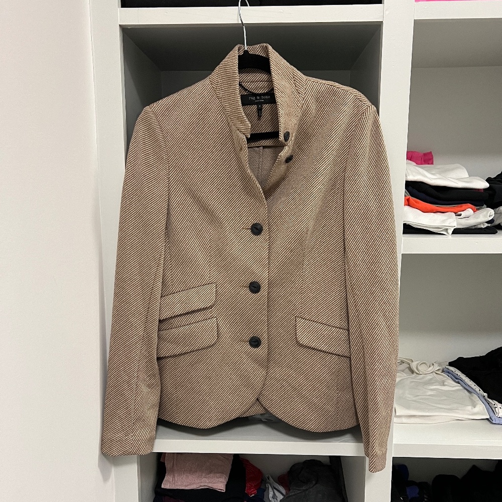 Rag & Bone • Women’s Slade Tailored Fit Blazer Stripe Brown / Black Size 8